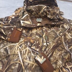 Drake Waterfowl Pullover Lg Camo Advantage Max-4 HD Hunting Jacket Tuck In Hood